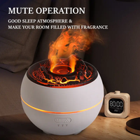 Nouveau diffuseur d'arômes ultrasonique volcanique à lave USB avec pulvérisation programmée, effet de flamme 3D, humidificateur d'air, machine d'aromathérapie froide