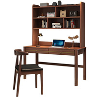 Ensemble bureau et bibliothèque en bois massif, style chinois moderne, luxe léger, usage commercial, mobilier de bureau, salle d'étude
