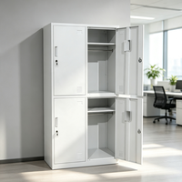 Armoire à casiers en acier à 4 portes avec serrures individuelles et ventilation pour le rangement du personnel des gymnases scolaires