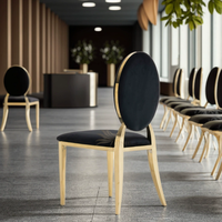 Chaises et tables de luxe modernes pour événements hôteliers, vente en gros, finition dorée, acier inoxydable, pour banquets de mariage