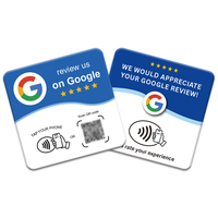 Carte NFC personnalisée avec code QR 13,56 MHz, autocollant pour menu de restaurant, carte carrée en PVC époxy, carte NFC pour avis Google