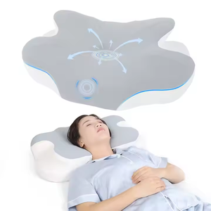 Oreiller ergonomique personnalisable en mousse à mémoire de forme à rebond lent, design vague, forme papillon, soulagement des douleurs cervicales, anti-bactérien, anti-acariens - Product Image 1