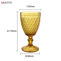 Gobelet à eau en verre gravé en couleur, de Style européen, à motif Vintage, en ambre clair, 60 ml