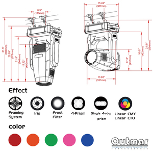 Outmar P800 600W LED Hồ Sơ Khung Hình Ảnh Di Chuyển Đầu Chùm LED Giai Đoạn Khung Ánh Sáng - Product Image 6