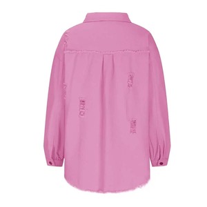 2024 <span class=keywords><strong>Veste</strong></span> en <span class=keywords><strong>jean</strong></span> décontractée à manches longues pour femmes avec poches - Product Image 4