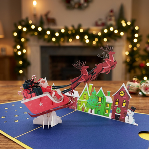 Carte pop-up 3D Père Noël, artisanat en papier découpé au laser pour Noël, cadeaux artisanaux au design personnalisé, meilleures ventes au Vietnam, Viet-craft - Product Image 1