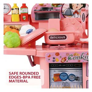 Juego de Cocina Infantil de Juguete, Banco Culinario de Simulación con Estufa, Grifo, Cajones y Utensilios para la Imaginación, la Exploración y el Ocio en Casa - Product Image 2