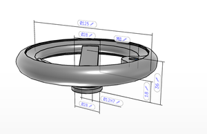 Volante con Llave de Acero Inoxidable Resistente a la Corrosión K1208 KIPP DIN950, Diámetro Interior de 125 mm con Ranura de 13,8 mm - Product Image 2