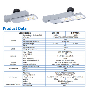 Farola <span class=keywords><strong>LED</strong></span> <span class=keywords><strong>PHILIPS</strong></span> BRP490 BRP490L 30W/50W/60W/100W IP66 Impermeable para Iluminación de Carreteras en Exteriores, Lámpara de Calle <span class=keywords><strong>PHILIPS</strong></span> - Product Image 3