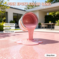 Revêtement de sol en résine époxy rose avec sable coloré, écologique, séchage rapide, imperméable, antidérapant, à appliquer par raclage pour béton intérieur/extérieur
