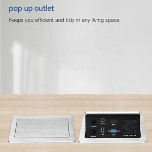 Prise de courant escamotable avec 1 prise, ports USB-A, et ports réseau/téléphoniques, pour bureau - Product Image 3