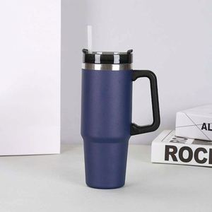 Adults Stainless Steel <b>Cup</b> With 30-Ounce Thermal Insulation and Modern Design Straw - Product Image 5