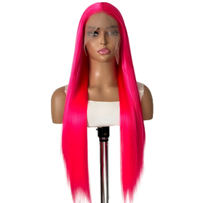 Perruques synthétiques en dentelle frontale en gros avec cheveux résistants à la chaleur haute définition, fibres synthétiques brillantes, perruques sans colle pour femmes - Product Image 3