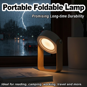 Lampe de bureau pliable à commande tactile, lanterne LED rechargeable, lumières nocturnes à intensité variable, lampe de chevet pour la lecture, USB, batterie ABS, Art Déco - Product Image 6