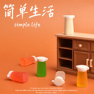 Mini Botella de Jugo de Resina para Decoración de Escenas de Comida en Miniatura, Accesorio de Resina para Manualidades - Product Image 4