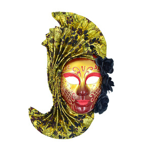 Festa di ballo di Halloween Venice Opera Phantom maschera per il trucco a <span class=keywords><strong>tre</strong></span> fiori tessuto maschera di carnevale - Product Image 1