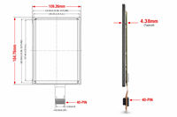 Modul Layar TFT HD 7 Inci 800x1280 Industri, Layar Potret 1000nits Kecerahan Tinggi MIPI 40 PIN, Panel Rumah Pintar Dwin