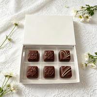 Boîte d'emballage alimentaire pour desserts, plateau transparent en PET de qualité alimentaire à 6 compartiments, boîte d'emballage pour truffes, bonbons et chocolats