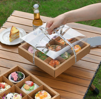 Boîte à pique-nique en papier kraft écologique, plateau à emporter avec séparateurs pour charcuterie, en-cas, fruits et sandwichs, biodégradable