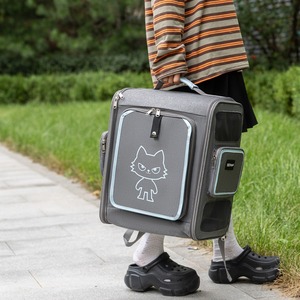 Cat Backpack Portable Rolling <b>Pet</b> <b>Carrier</b> Large Capacity Breathable Double Shoulder Bag For Cats And Dogs All Seasons Use - Product Image 4