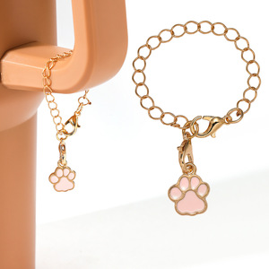 Cute cartoon animal footprint keychains, versatile <b>backpack</b> chains, simple water bottle chains, DIY accessories from Europe and - Product Image 2