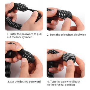 <span class=keywords><strong>Antivol</strong></span> portable pour vélo, chaîne en acier, câble de sécurité pour VTT, moto, bagages, casque, avec mot de passe - Product Image 6