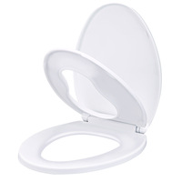 Couvre-siège de toilette universel en PP haute densité en forme de U, robuste, à fermeture douce et anti-choc, pour projets hôteliers