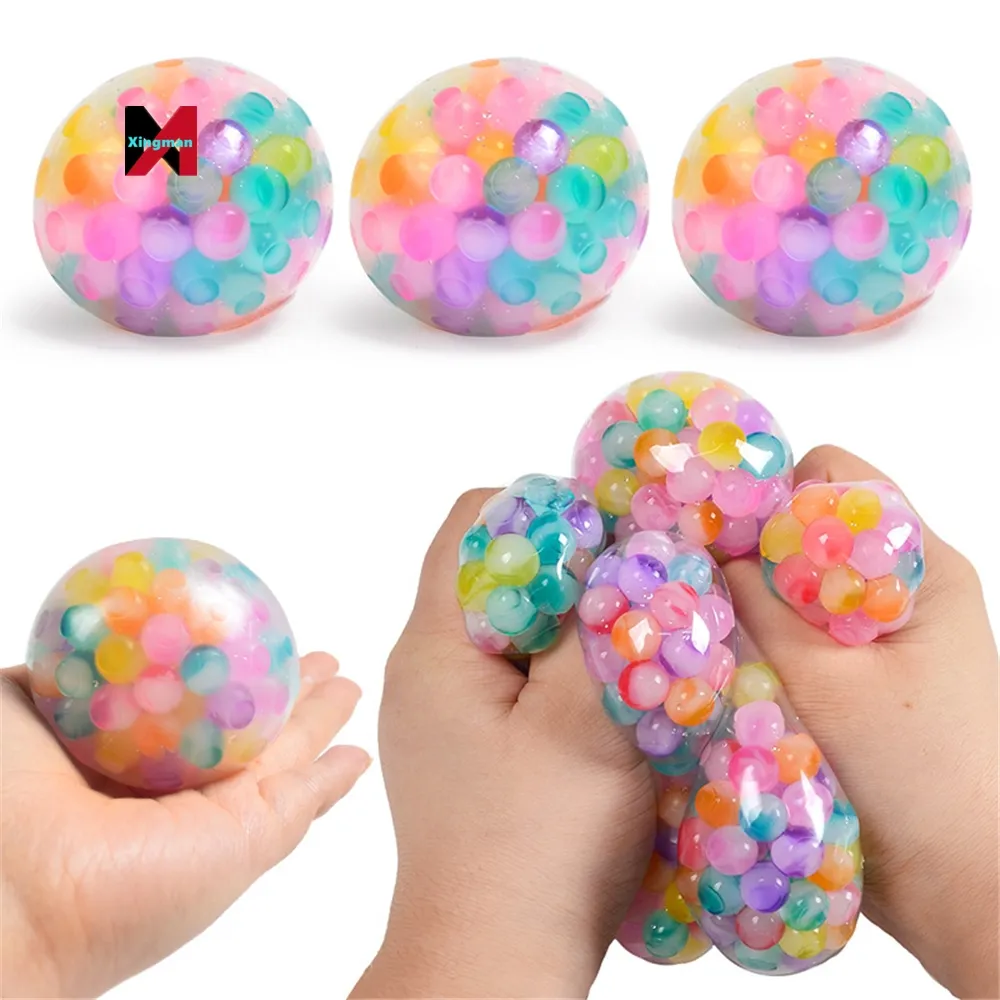 6 رخيص بالجملة TPR Squishies الكرة تخفيف التوتر اسفنجي البلاستيك الضغط معكرون اللون لعبة الكرة للأطفال