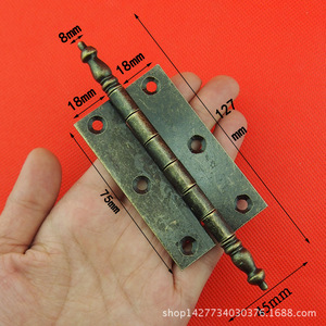 Bisagra de cabeza de corona F68 de 127 mm, bisagra de hierro para montaje en superficie para puertas de gabinetes, estilo tradicional, antirrobo - Product Image 1
