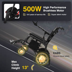 Fauteuil roulant électrique à télécommande de nouvelle conception de 12,9 kg avec batterie au lithium, fauteuil roulant électrique en fibre de carbone pour les personnes âgées, voyage - Product Image 3