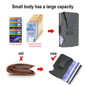 2023 yeni tasarım karbon Fiber RFID engelleme Minimalist İnce erkekler için alüminyum cüzdan