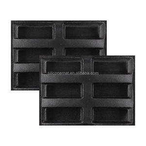 Moule à pain rectangulaire en silicone perforé noir à 6 cavités - Antiadhésif, compatible <span class=keywords><strong>four</strong></span>/lave-vaisselle, qualité professionnelle pour cuisine commerciale - Product Image 1