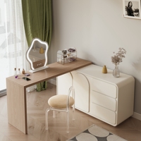 NOVA Nordic Crème Table De Maquillage Miroir Intelligent Moderne En Bois Massif Chambre Dressing Vanité Bureau Meubles Pliables pour Une Utilisation En Appartement