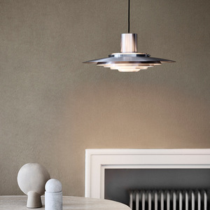Luminaire suspendu en aluminium minimaliste nordique, lustre rond à LED pour chambre à coucher, bureau - Product Image 2