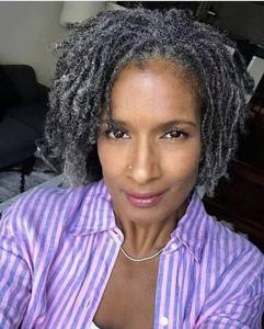 Perruques à lacets pour femmes avec dreadlocks grises, cheveux gris sel et poivre, extensions de cheveux, tresses, <span class=keywords><strong>coiffure</strong></span> - Product Image 1