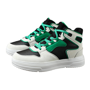 Zapatos de Skate Blancos de Caña Alta para Hombre, Otoño Invierno, de Cuero de Alta Calidad, con Cordones, Casuales, a la Moda, Cómodos, con Malla EVA Suave - Product Image 1