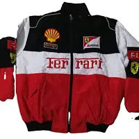 Vintage Ferrari F1 Racing Leather Jacket Riders Men Size S Black Red Logo  used
