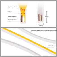 Bande LED latérale en silicone 0306, 24V 10W, couleur unique, CRI 90, ultra-étroite, pour éclairage encastré de placard et armoire
