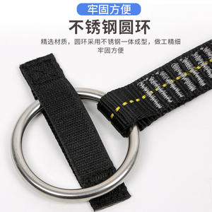 Cuerda de seguridad de poliéster de 95 cm con anillo en D de acero inoxidable para escalada, montañismo y rápel al aire libre - Product Image 1