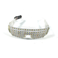 Lunettes à obturateur LED futuristes Neon Nightclub Performance Props Luminous Space Robot Goggles Window-Shades Glasses for Party