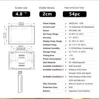Thermostat intelligent sans fil Becasmart BHP-8000 24V, design moderne, thermostat de chauffage au sol pour hôtels, connectivité Wi-Fi