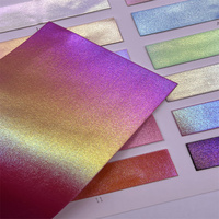 Bahan 0.9MM kulit PU imitasi holografik timbul ramah lingkungan untuk tas sepatu kering