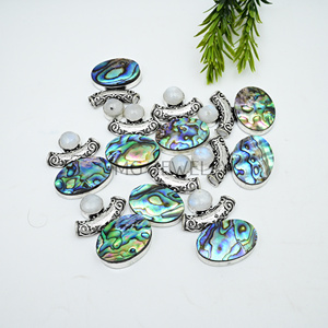 Colgante de piedra lunar de concha de abulón colgante de piedra preciosa de concha de abulón joyería de estilo lunar joyería chapada en plata de ley 925 MGLOT - Product Image 3