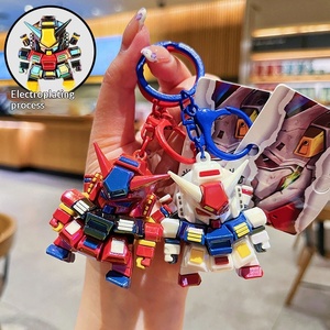 Electroplated Storm Mecha Warrior Keychain Cartoon Robot Doll Tide Cool Schoolbag Flame Shadow Mecha Fashion Pendant Gift