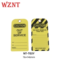 WZNT NT-T03Y Plaque d'avertissement de sécurité pour verrouillage et maintenance, signalisation d'avertissement de danger en PVC pour opérations, taille 76*146mm, 10 pièces par paquet