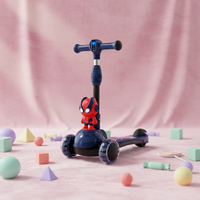 Trottinette enfant Spider Cartoon en promotion, frein arrière, 3 roues, pliable, roues LED clignotantes, guidon en alliage réglable, pour garçons