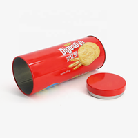 Boîte de conserve ronde en métal de qualité alimentaire boîte à biscuits et gâteaux au beurre avec couvercle pour stocker des bonbons chocolat sucre friandises boîte de conserve
