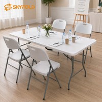 Ensemble table et chaises pliantes en plastique avec pieds en métal pour la maison, le garage, le stockage, les fêtes, les banquets, la restauration, l'utilisation commerciale
