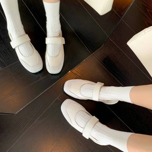 Scarpe da Ballerina Estive in Vera Pelle <span class=keywords><strong>con</strong></span> Logo Personalizzato, <span class=keywords><strong>Sneakers</strong></span> Casual da <span class=keywords><strong>Donna</strong></span> <span class=keywords><strong>con</strong></span> Suola Spessa e Chiusura in <span class=keywords><strong>Velcro</strong></span> - Product Image 2