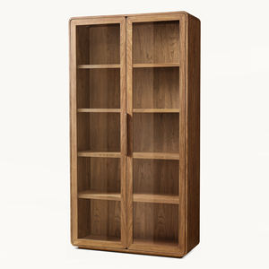 Présentoir <span class=keywords><strong>de</strong></span> <span class=keywords><strong>salon</strong></span> moderne <span class=keywords><strong>de</strong></span> luxe Meuble buffet en bois <span class=keywords><strong>de</strong></span> chêne naturel Armoire en verre - Product Image 4